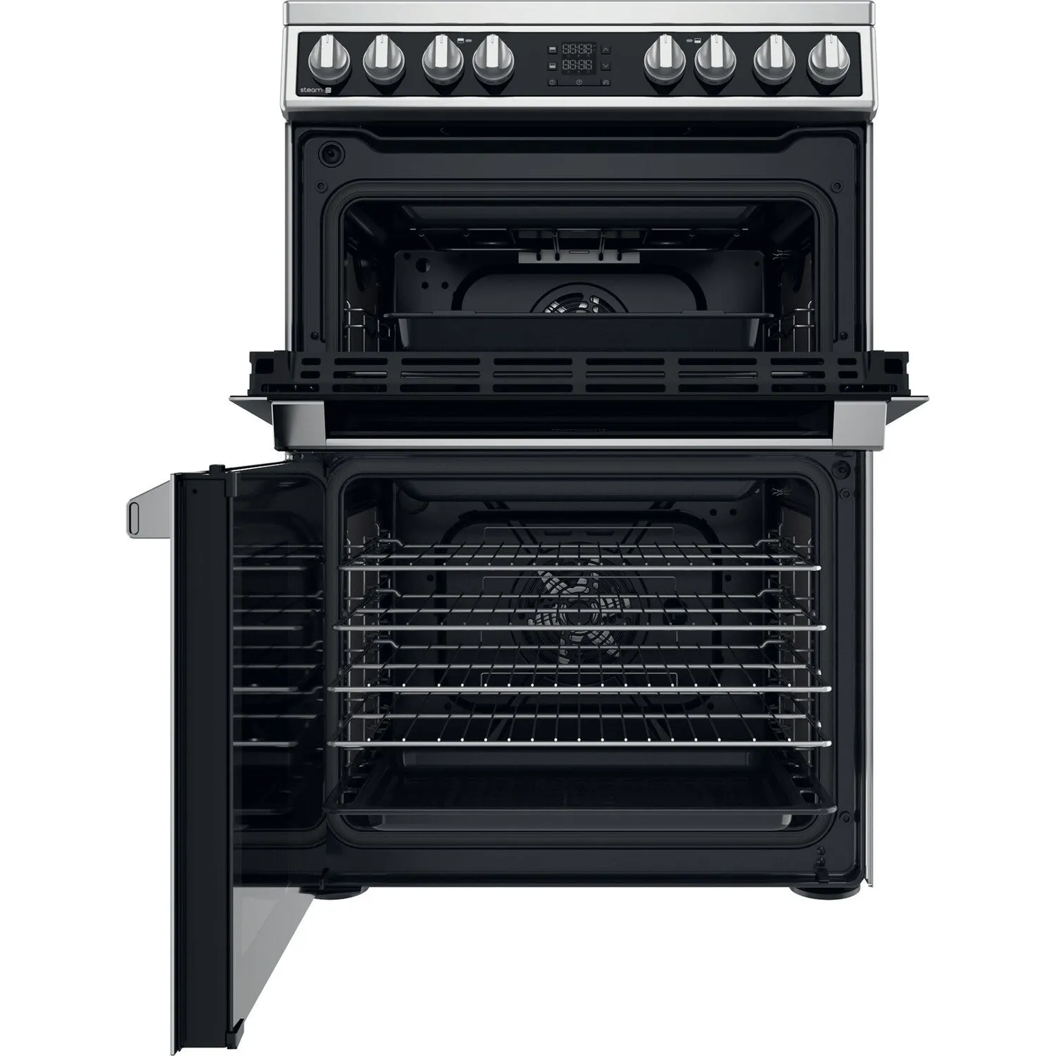 Hotpoint HDM67V8D2CX/UK Freestanding Electric Ceramic Cooker - Silver