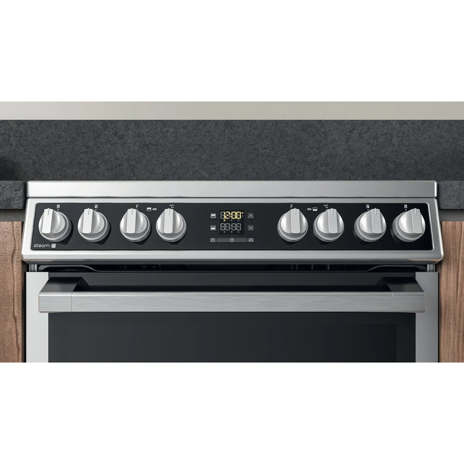 Hotpoint HDM67V8D2CX/UK Freestanding Electric Ceramic Cooker - Silver
