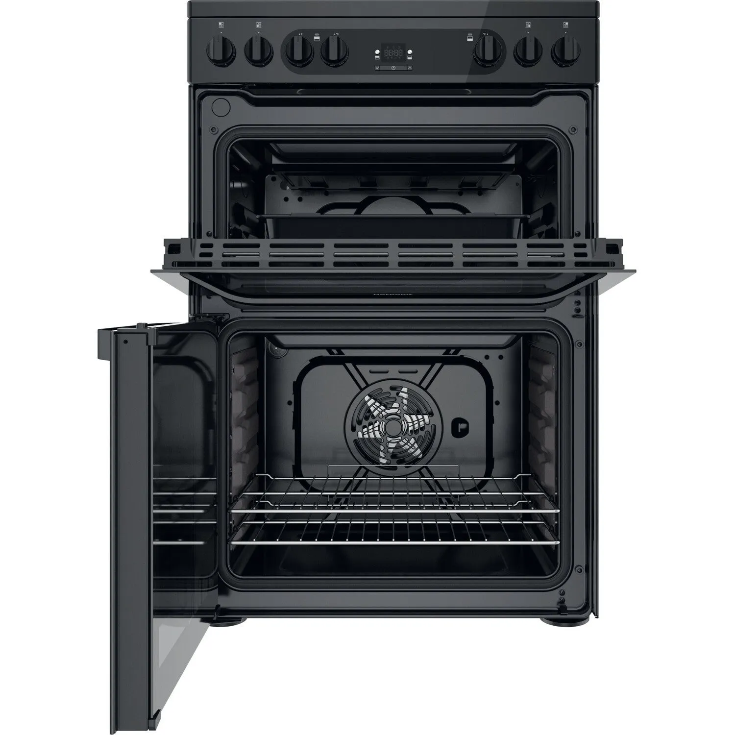 Hotpoint HDM67V92HCB/UK Freestanding Electric Ceramic Cooker - Black, A Rated