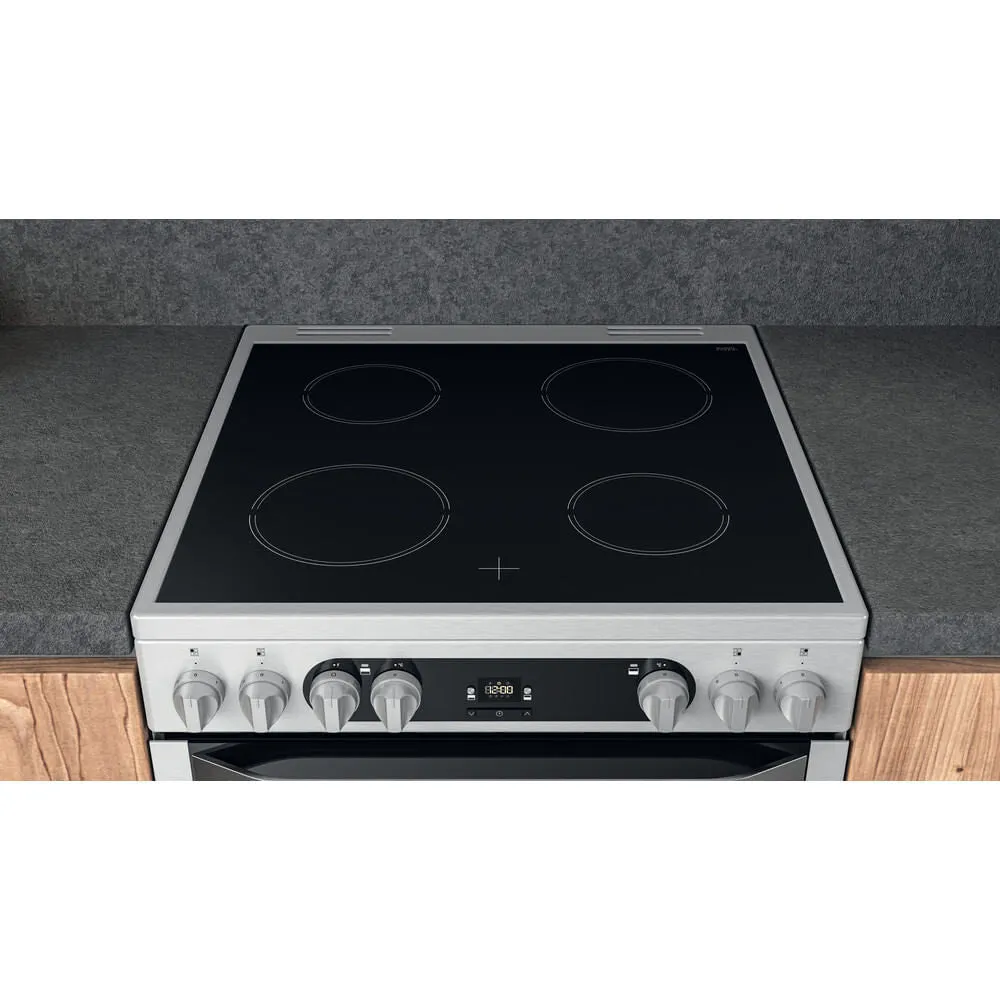 Hotpoint HDM67V9HCX/UK Freestanding Electric Ceramic Cooker - Silver