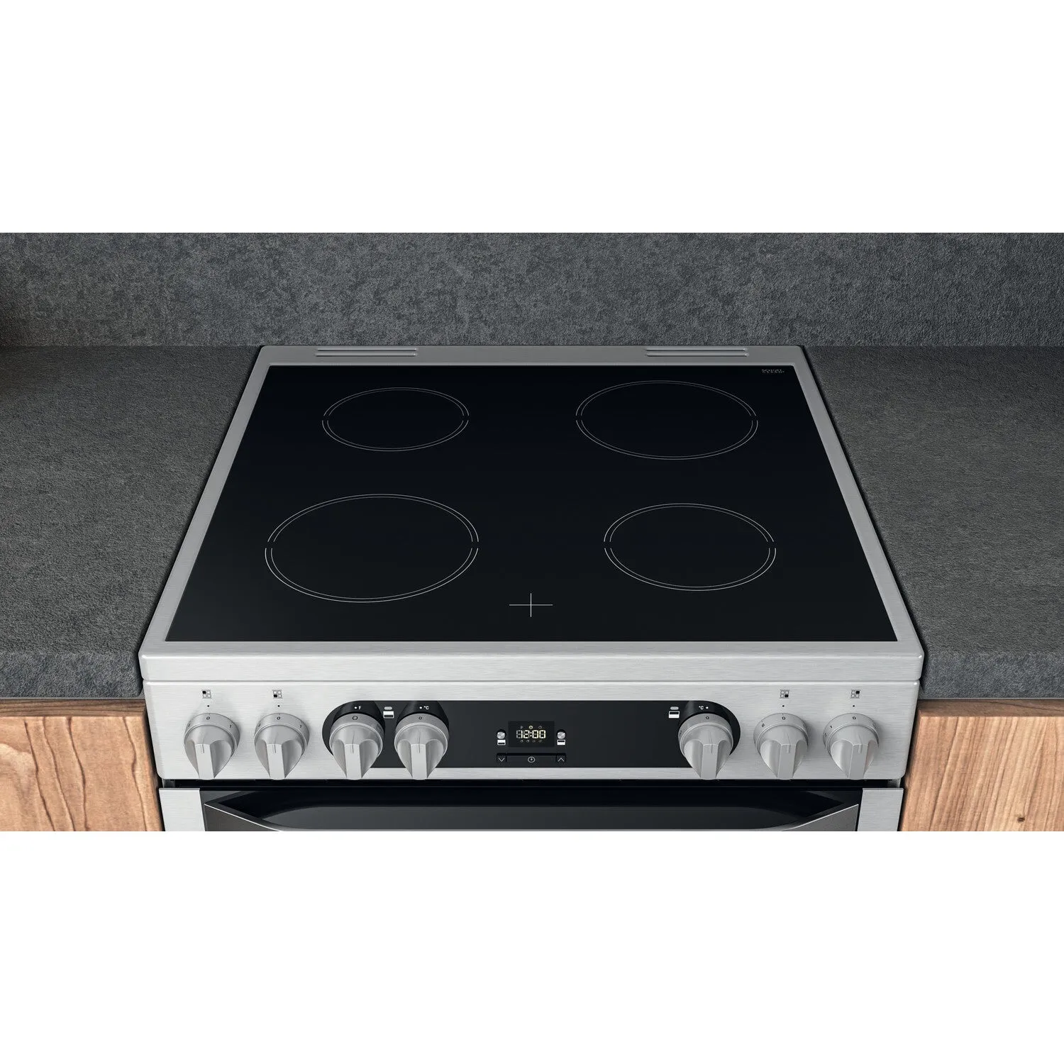 Hotpoint HDM67V9HCX/UK Freestanding Electric Ceramic Cooker - Silver