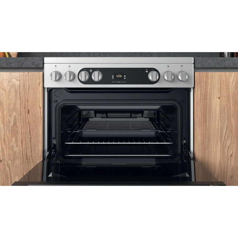 Hotpoint HDM67V9HCX/UK Freestanding Electric Ceramic Cooker - Silver