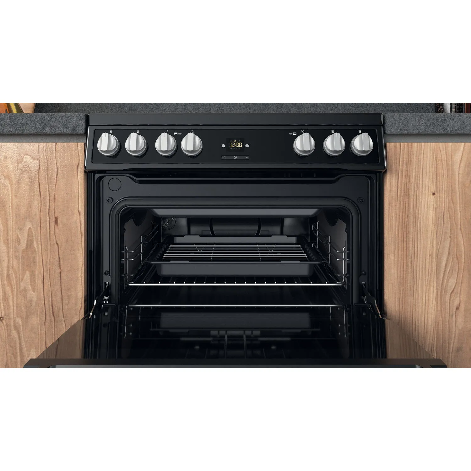 Hotpoint HDT67V9H2CB/UK Freestanding Cooker - Ceramic, Black