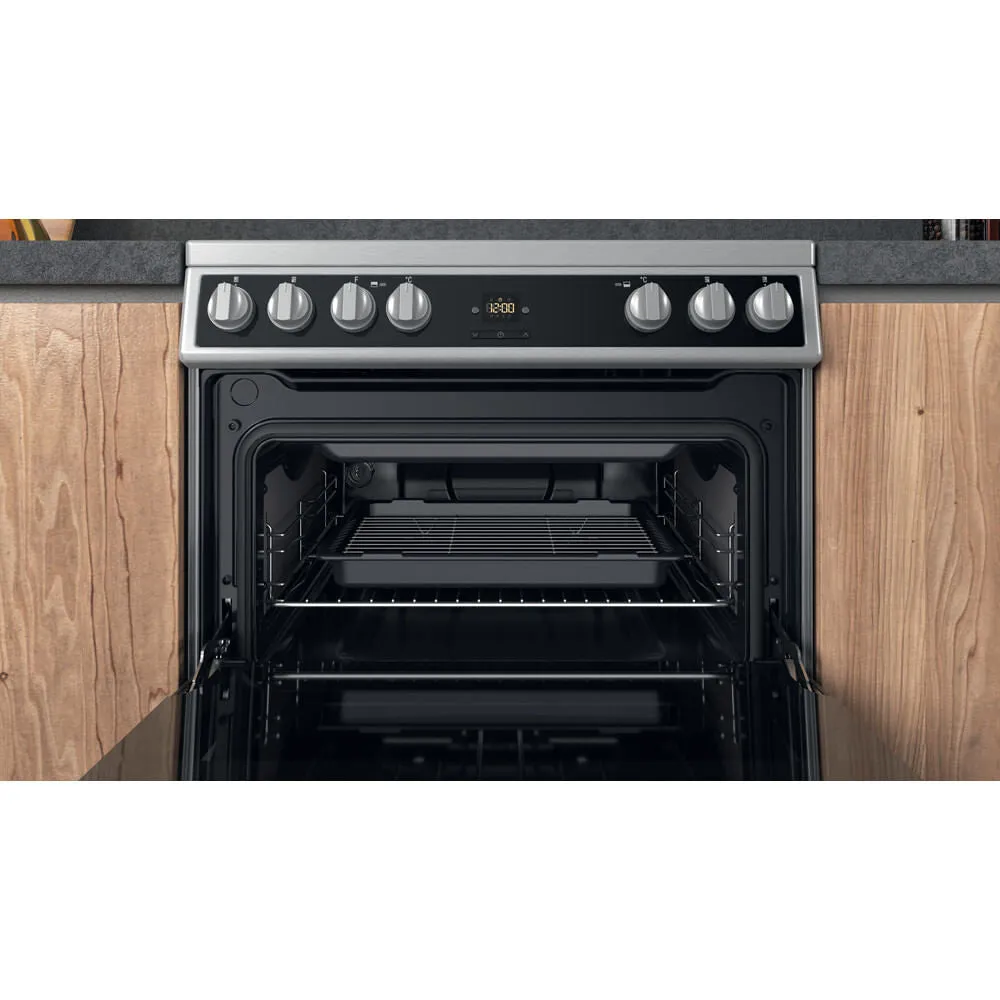 Hotpoint HDT67V9H2CX/UK Freestanding Cooker - Ceramic, Silver