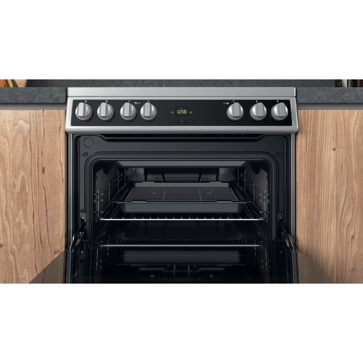 Hotpoint HDT67V9H2CX/UK Freestanding Cooker - Ceramic, Silver