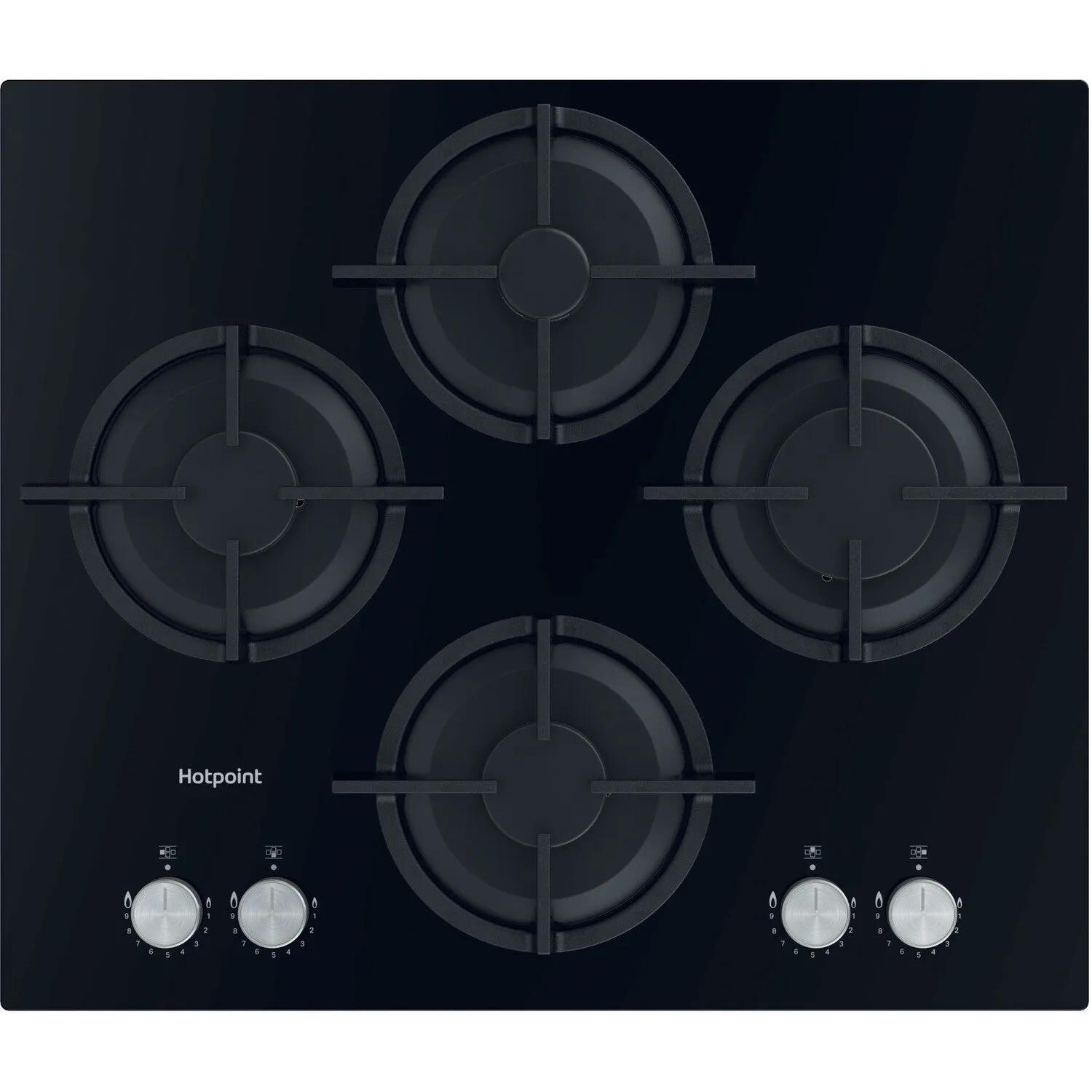 Hotpoint HGS 61S BK Built-in 60cm 4 Zone Gas Hob - Black