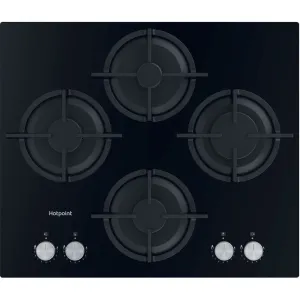 Hotpoint HGS 61S BK Built-in 60cm 4 Zone Gas Hob - Black