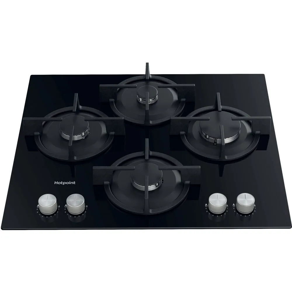 Hotpoint HGS 61S BK Built-in 60cm 4 Zone Gas Hob - Black