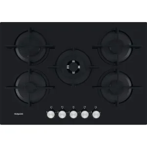 Hotpoint HGS 72S BK Built-in 60cm Gas Hob - 5 Zones, Black