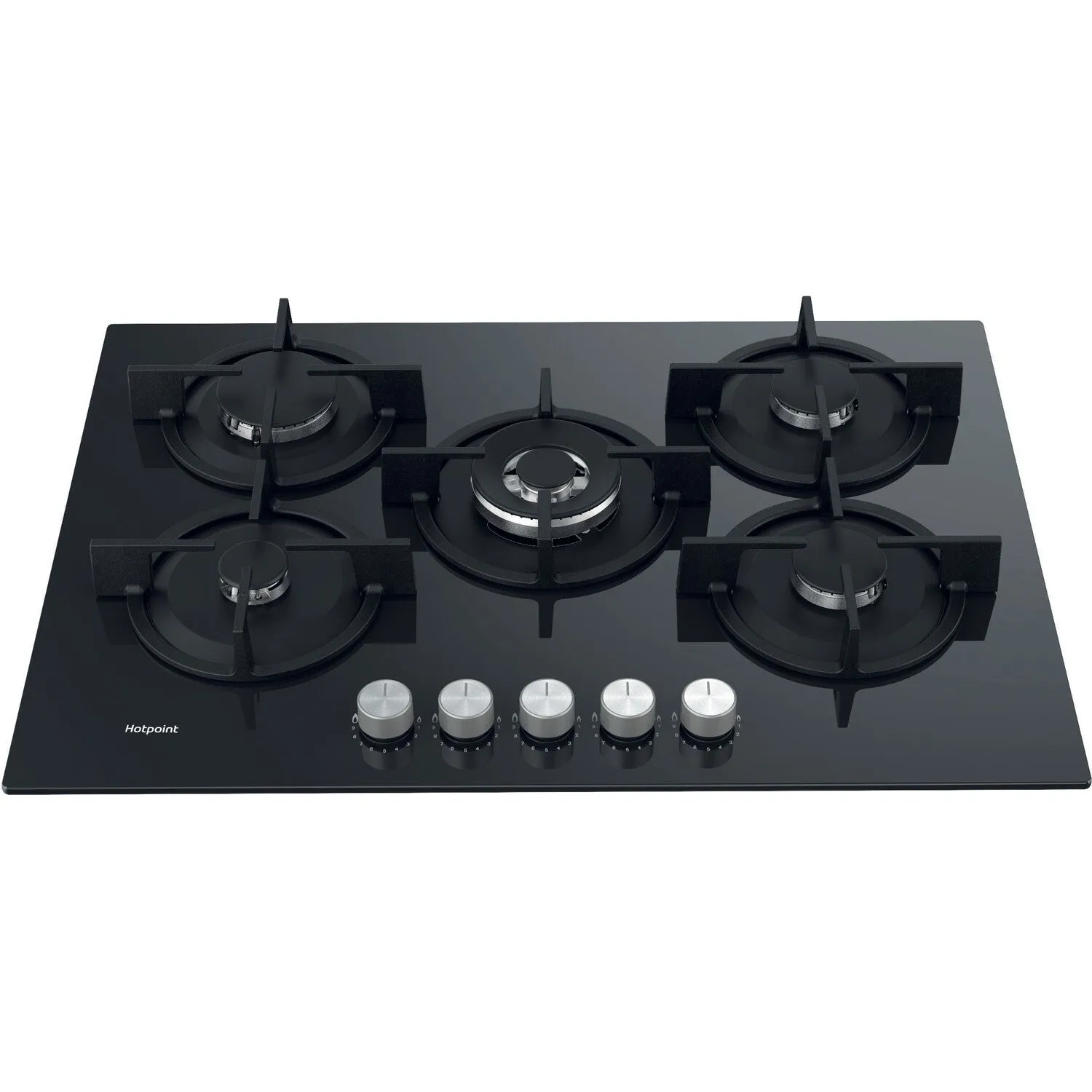 Hotpoint HGS 72S BK Built-in 60cm Gas Hob - 5 Zones, Black