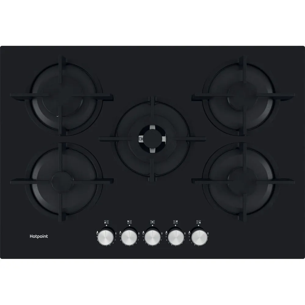 Hotpoint HGS 72S BK Built-in 60cm Gas Hob - 5 Zones, Black