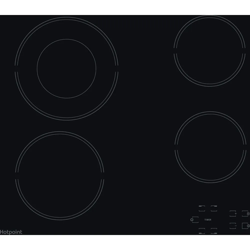 Hotpoint HR 612 C H Built-in 58cm Ceramic Hob - 4 Zones, Black