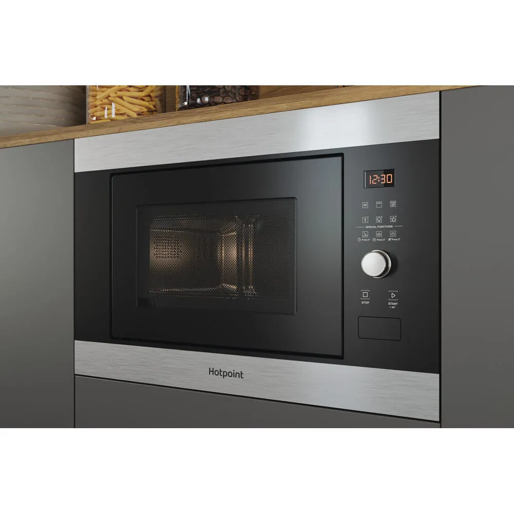 Hotpoint MF25G IX H Built-in 25L Grill Microwave - 900W, Black