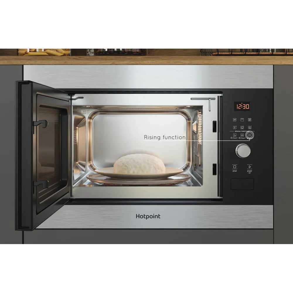 Hotpoint MF25G IX H Built-in 25L Grill Microwave - 900W, Black