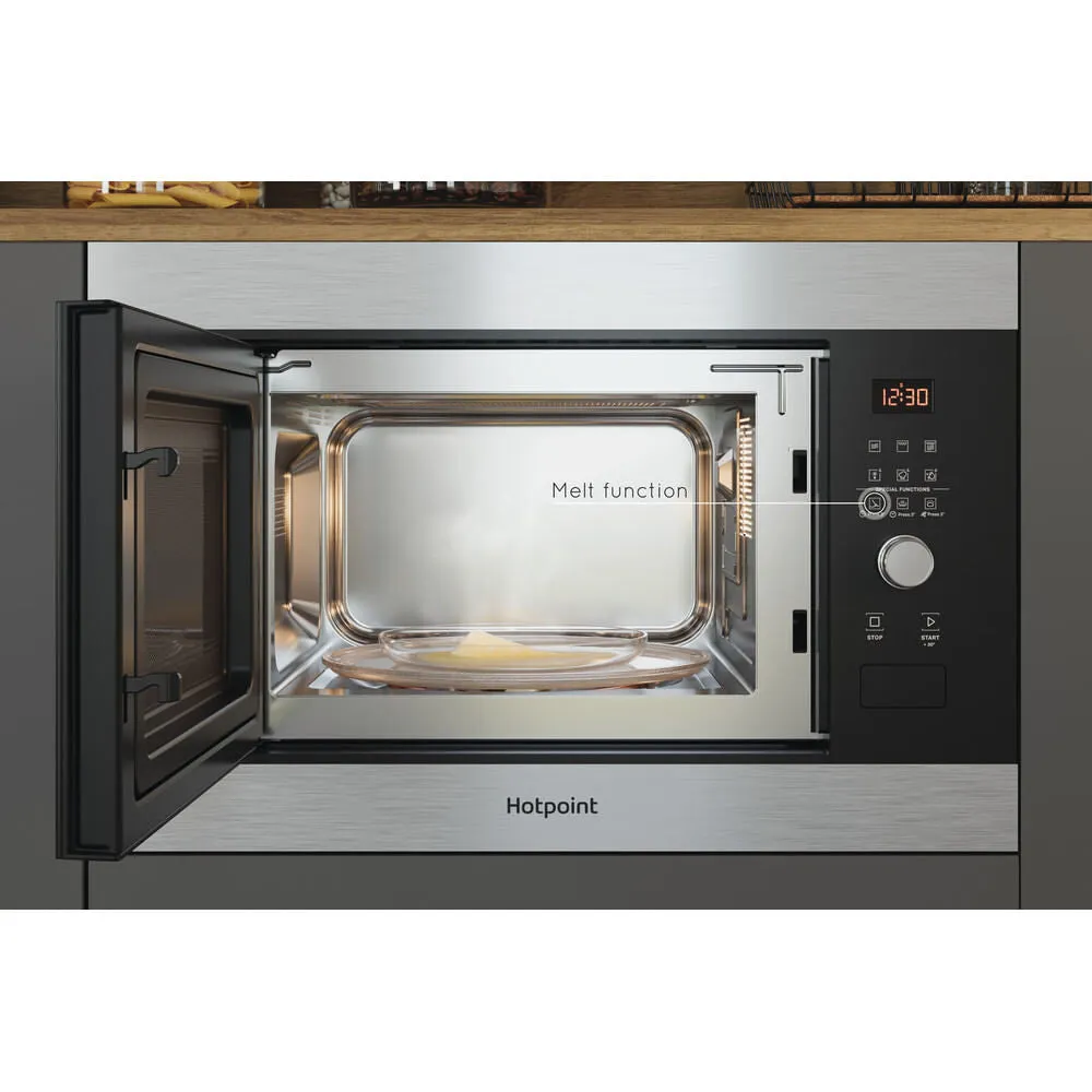 Hotpoint MF25G IX H Built-in 25L Grill Microwave - 900W, Black