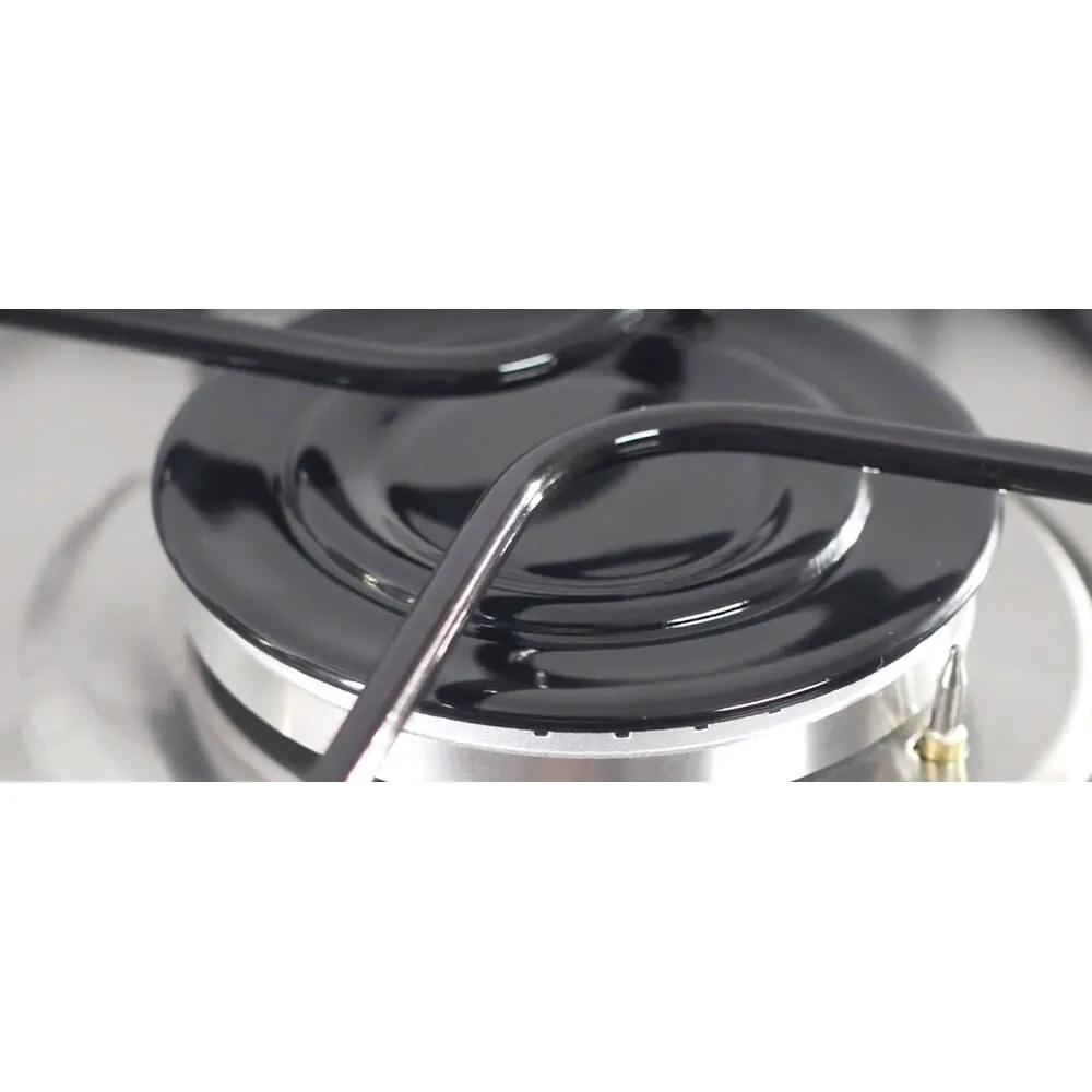 Hotpoint PAN 642 IX/H Built-in 58cm Gas Hob - 4 Zones, Black, Stainless Steel