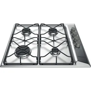 Hotpoint PAN 642 IX/H Built-in 58cm Gas Hob - 4 Zones, Black, Stainless Steel
