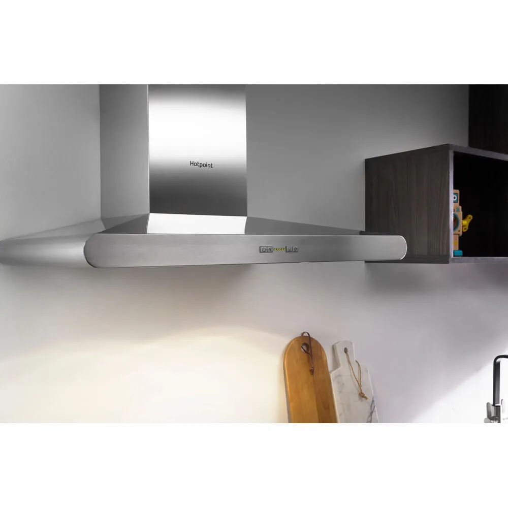 Hotpoint PHC7.7FLBIX Wall-mounted Cooker Hood - 713m³/h, Stainless Steel