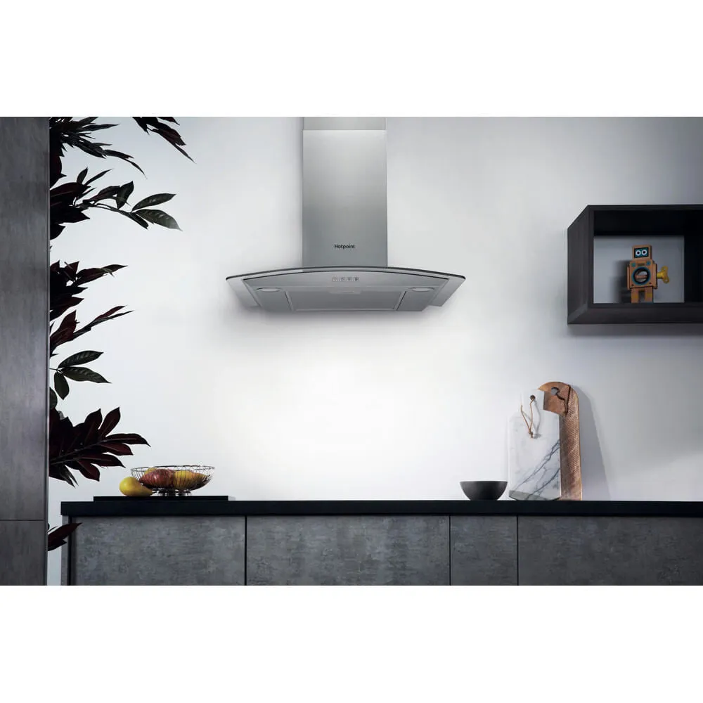 Hotpoint PHGC6.4FLMX Wall-mounted Cooker Hood - 432m³/h, Stainless Steel