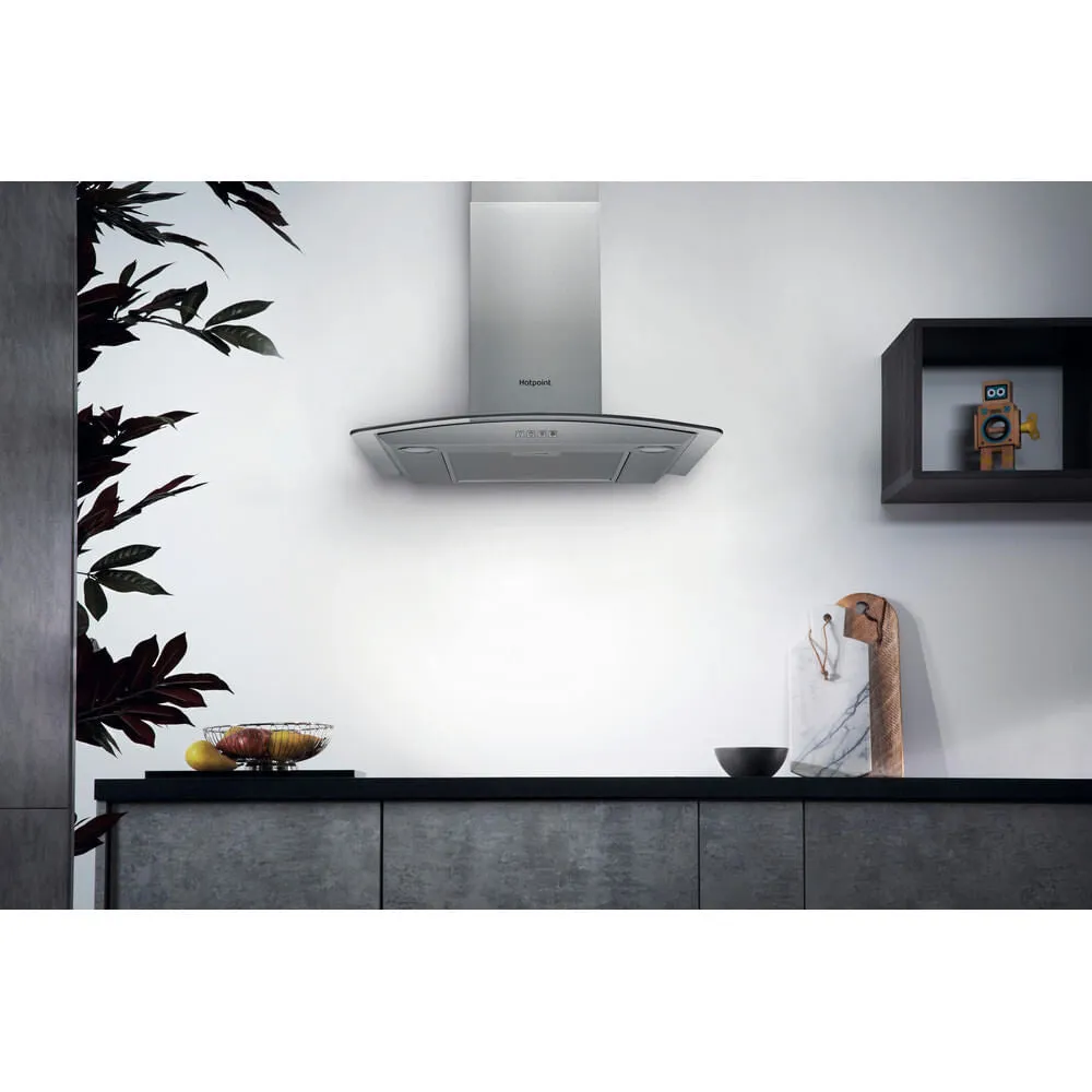 Hotpoint PHGC7.4FLMX Wall-mounted Cooker Hood - 432m³/h, Stainless Steel