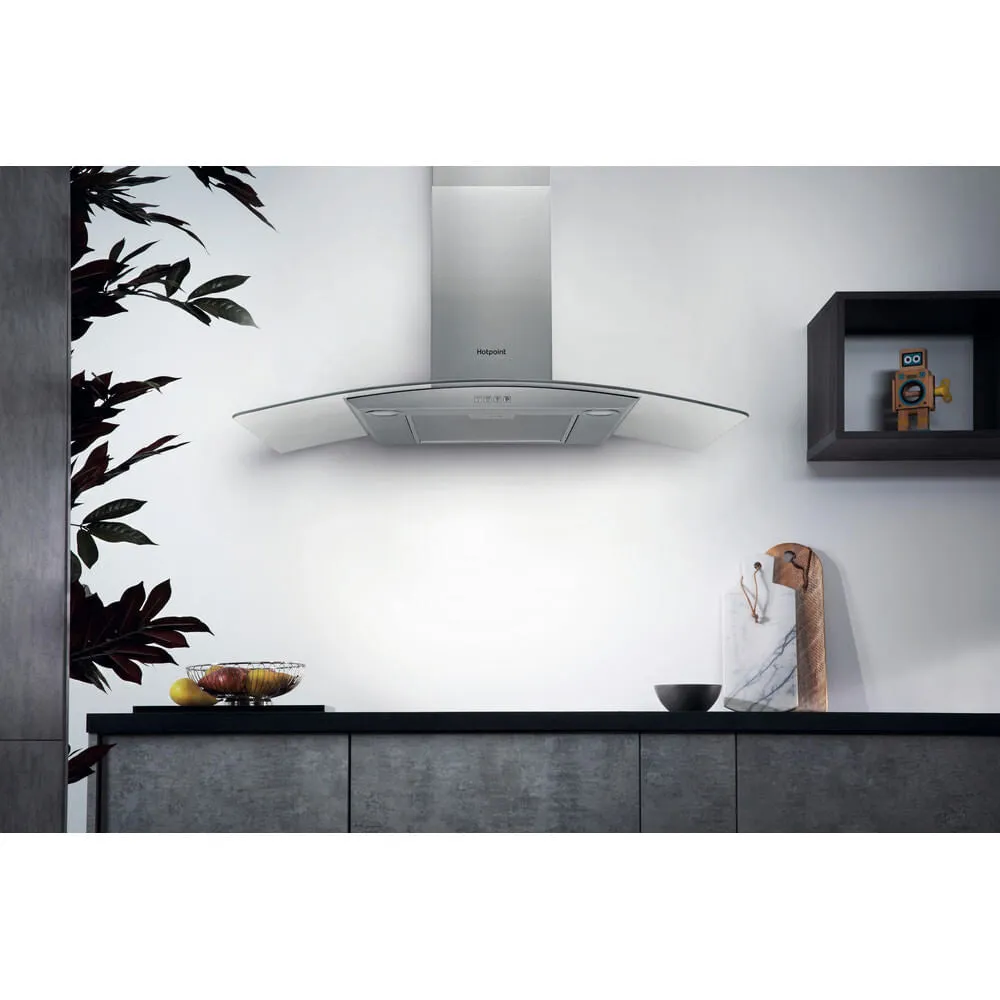 Hotpoint PHGC9.4FLMX Wall-mounted Cooker Hood - 432m³/h, Stainless Steel