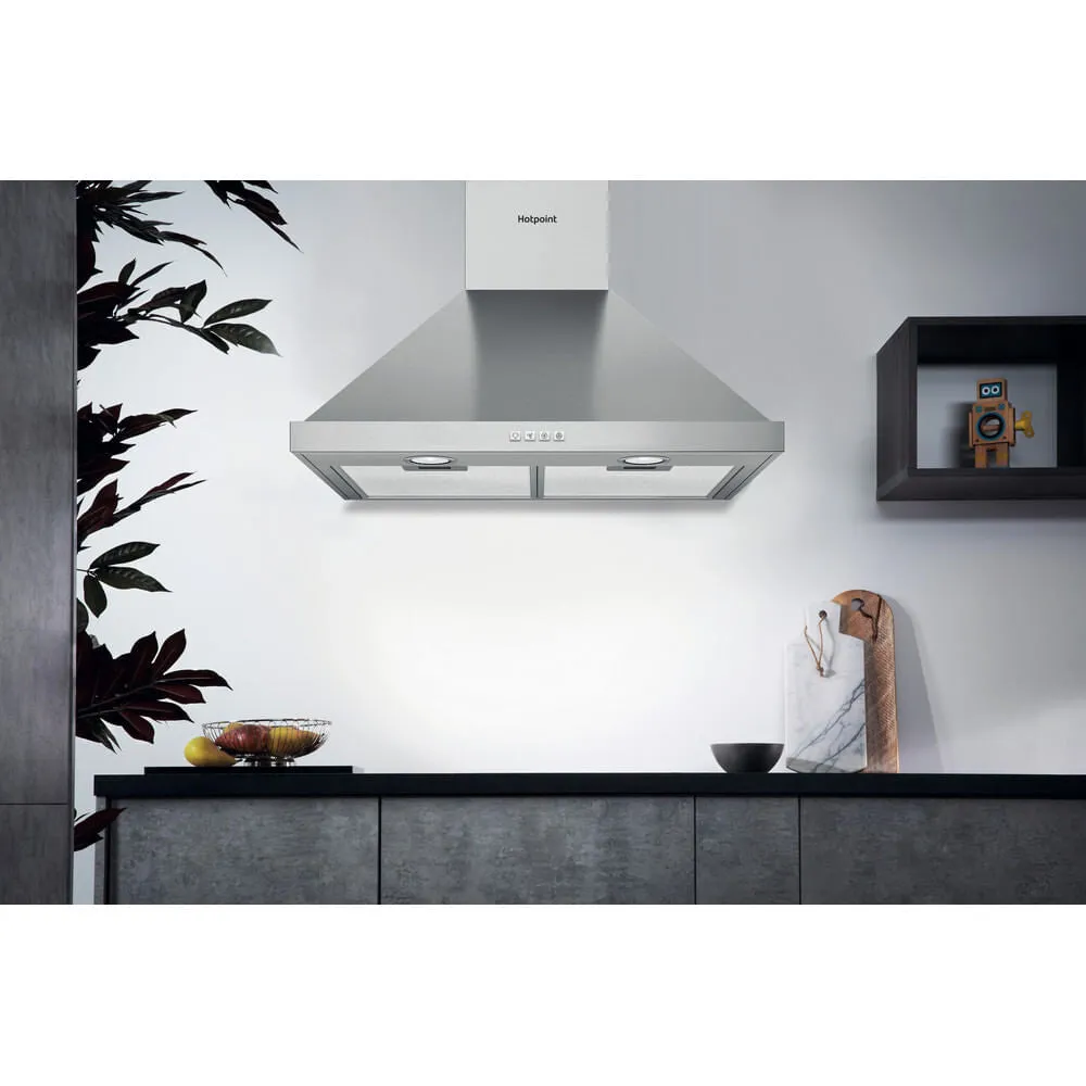Hotpoint PHPN6.5 FLMX/1 Wall-mounted Cooker Hood - 415m³/h, Stainless Steel