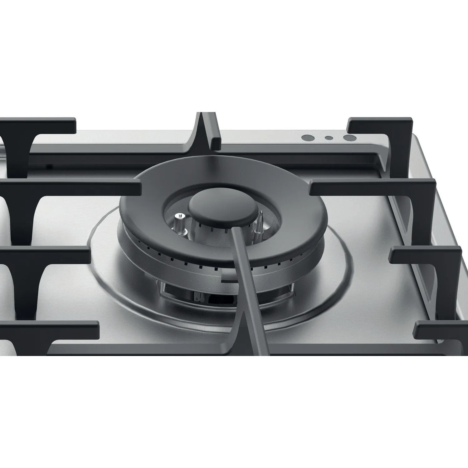 Hotpoint PPH 60G DF IX UK Built-in 60cm Gas Hob - 4 Zones, Silver