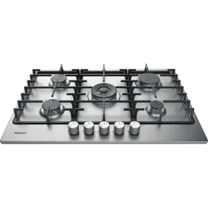 Hotpoint PPH 75G DF IX UK Built-in 75cm Gas Hob - 5 Zones, Silver