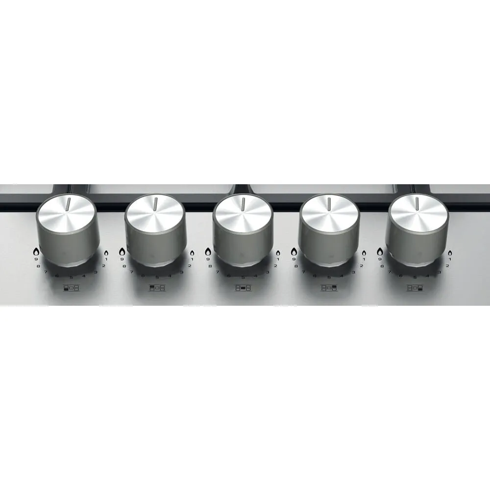 Hotpoint PPH 75G DF IX UK Built-in 75cm Gas Hob - 5 Zones, Silver