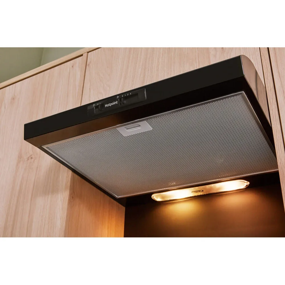 Hotpoint PSLMO 65F LS K Built-under Cooker Hood - 208m³/h, Black