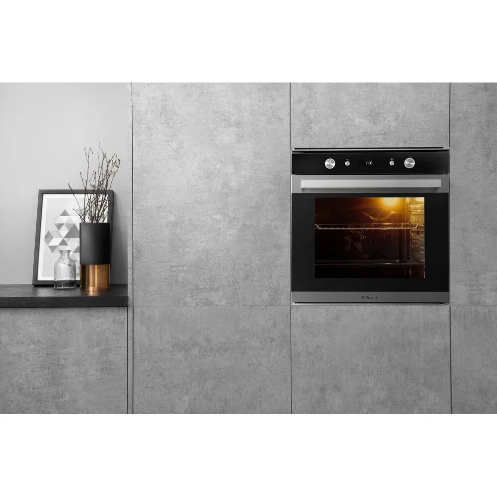 Hotpoint SI6 864 SH IX 73L Built-In Electric Oven - Black, Stainless Steel