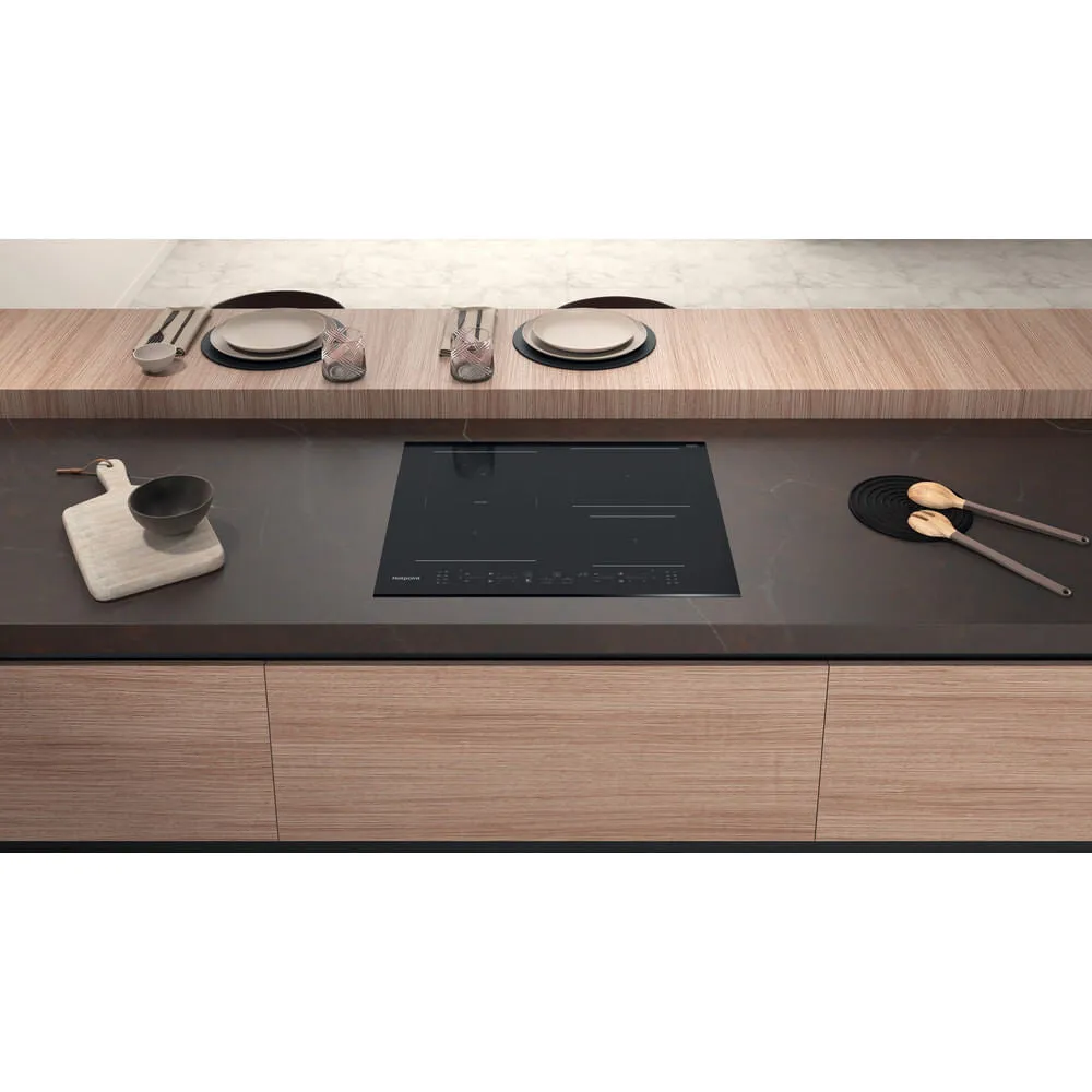 Hotpoint TB 7960C BF Built-in Induction Hob - 4 Zones, 59cm, Black