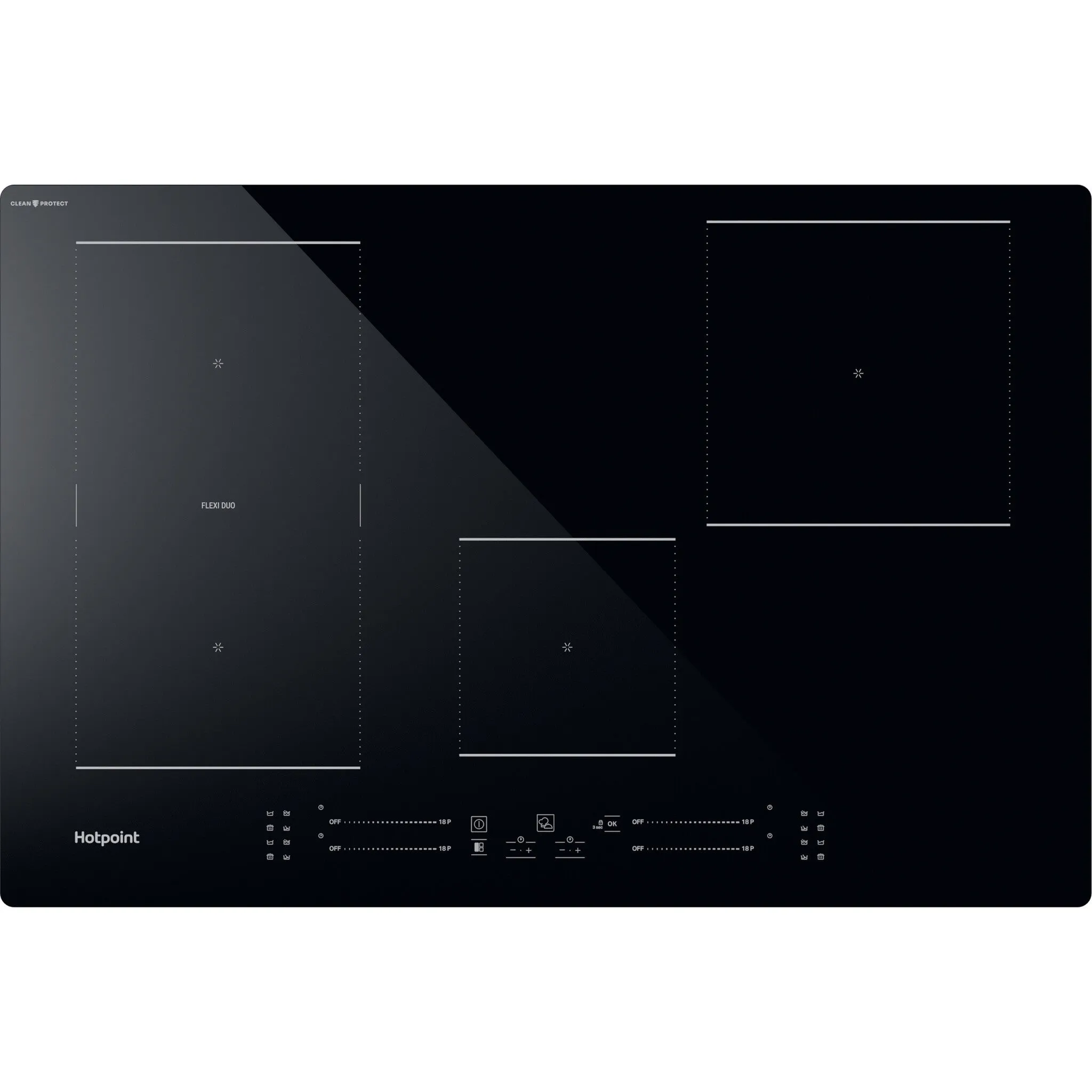 Hotpoint TS 6477C CPNE CleanProtect 77cm Built-in Induction Hob - Black