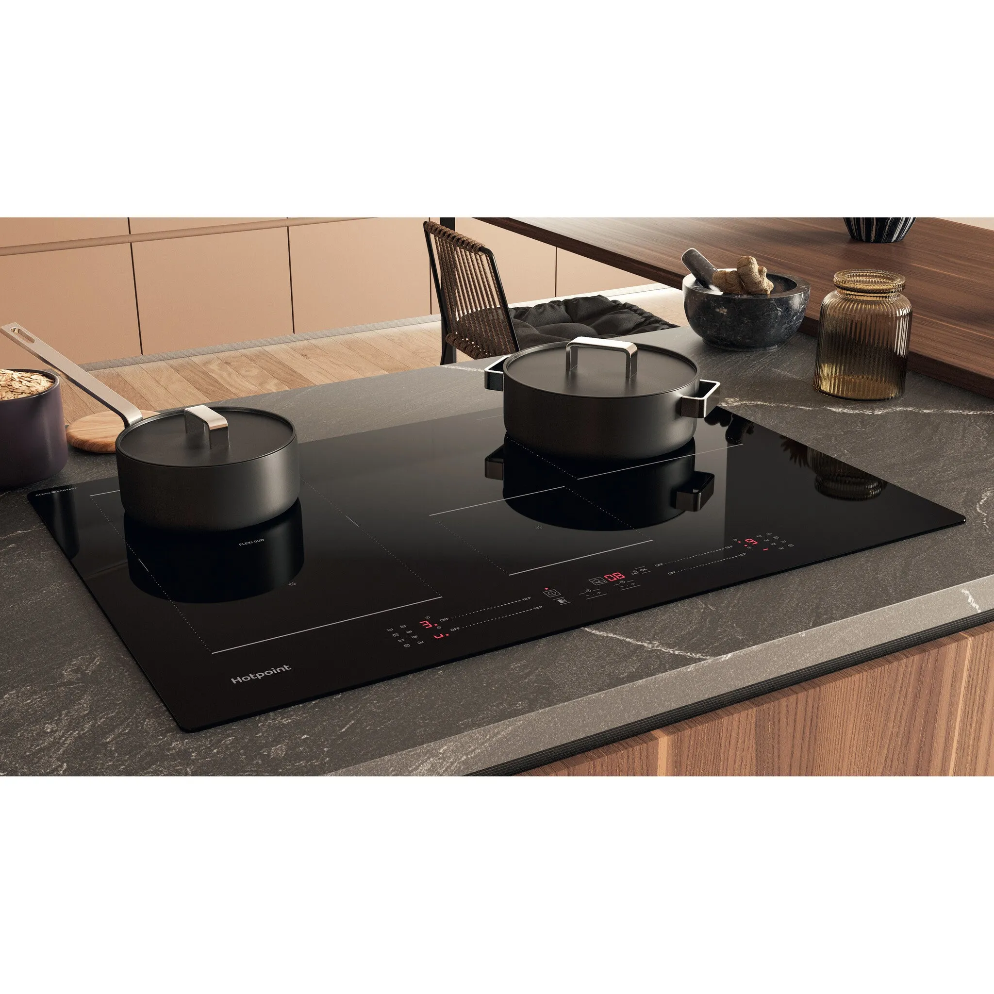 Hotpoint TS 6477C CPNE CleanProtect 77cm Built-in Induction Hob - Black
