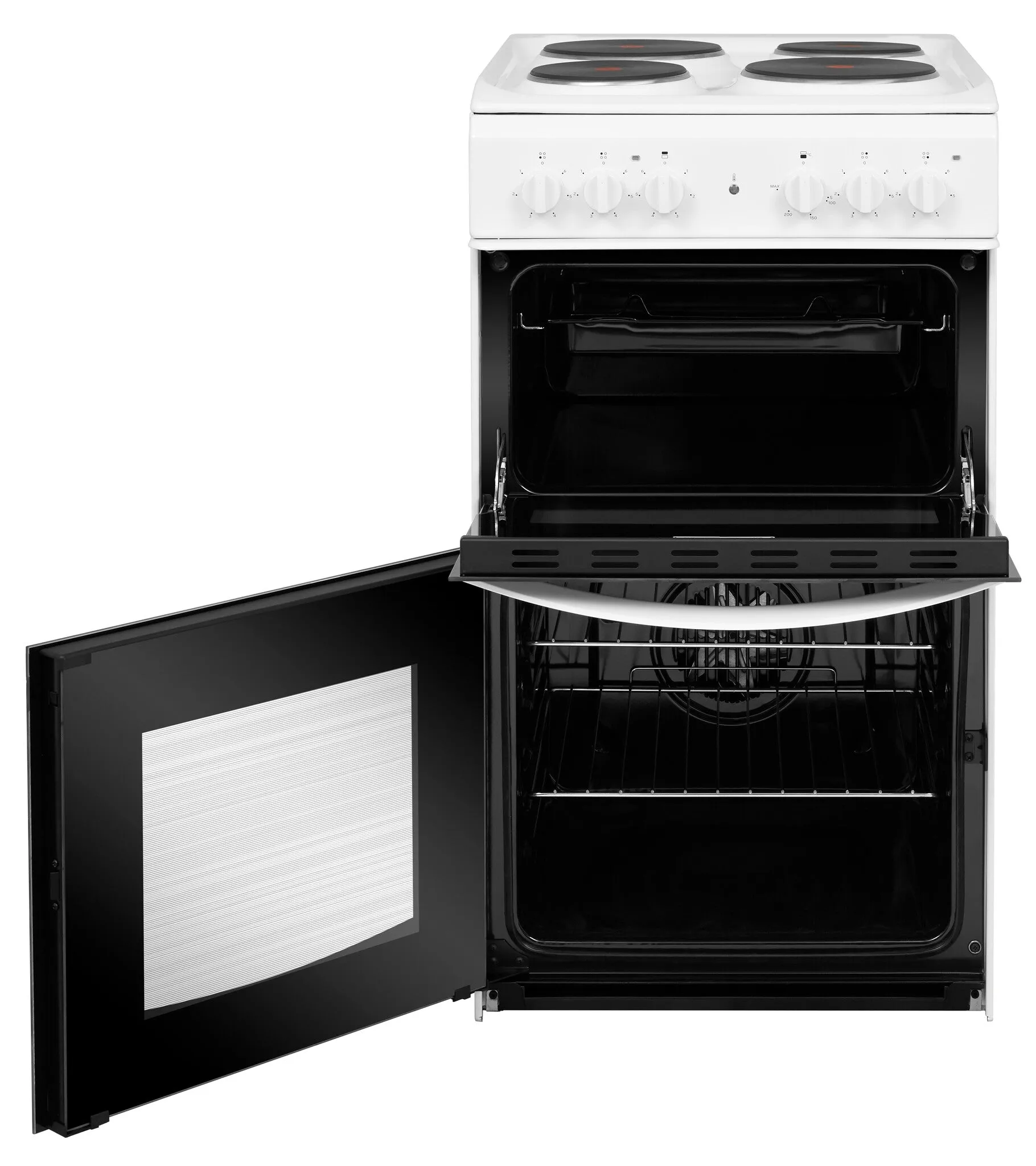 Indesit ID5E92KMW/UK Freestanding Electric Cooker - Black, White
