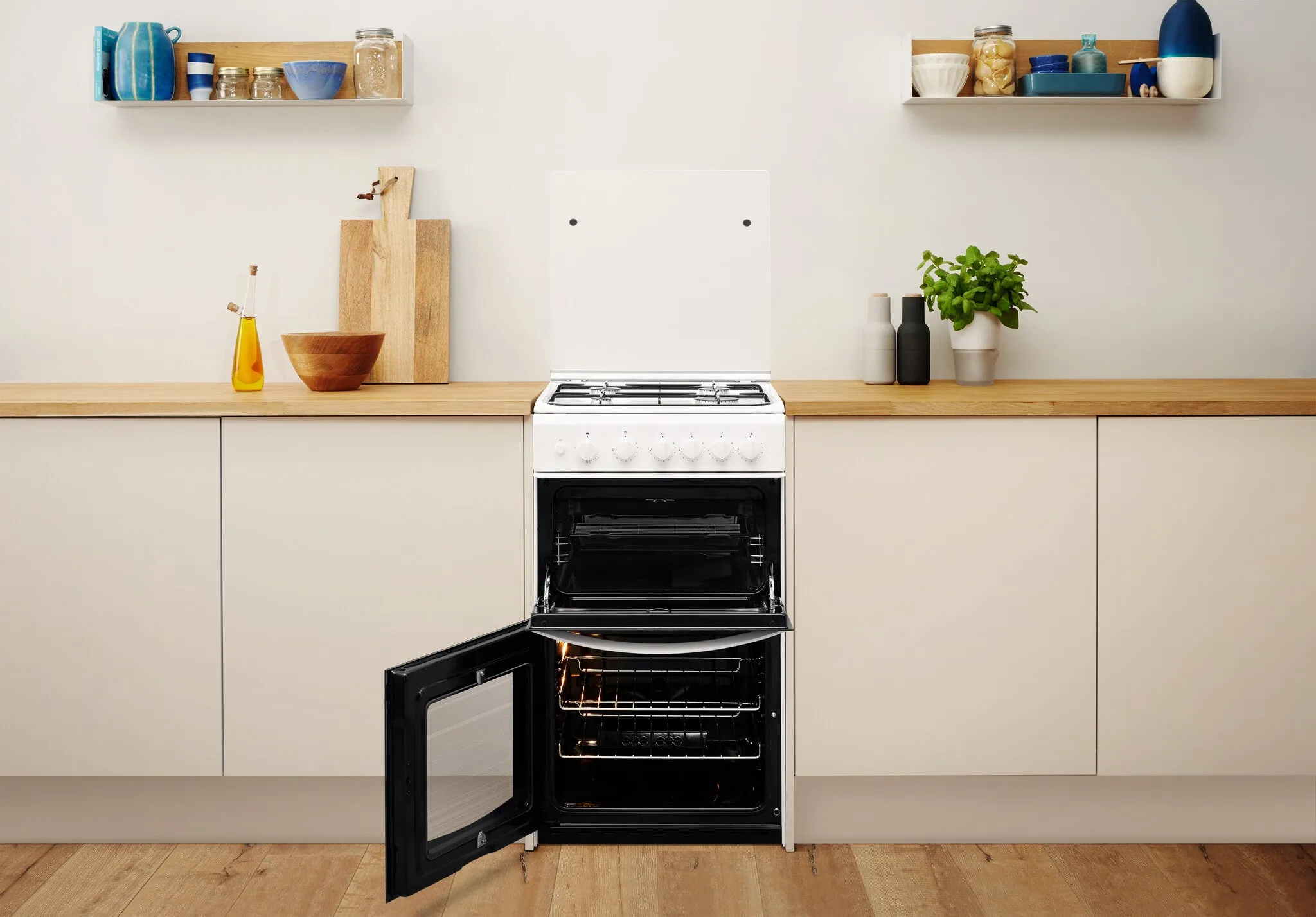 Indesit ID5G00KMW/UK Freestanding Gas Cooker - White