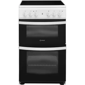 Indesit ID5V92KMW/UK Freestanding Electric Ceramic Cooker - Black, White