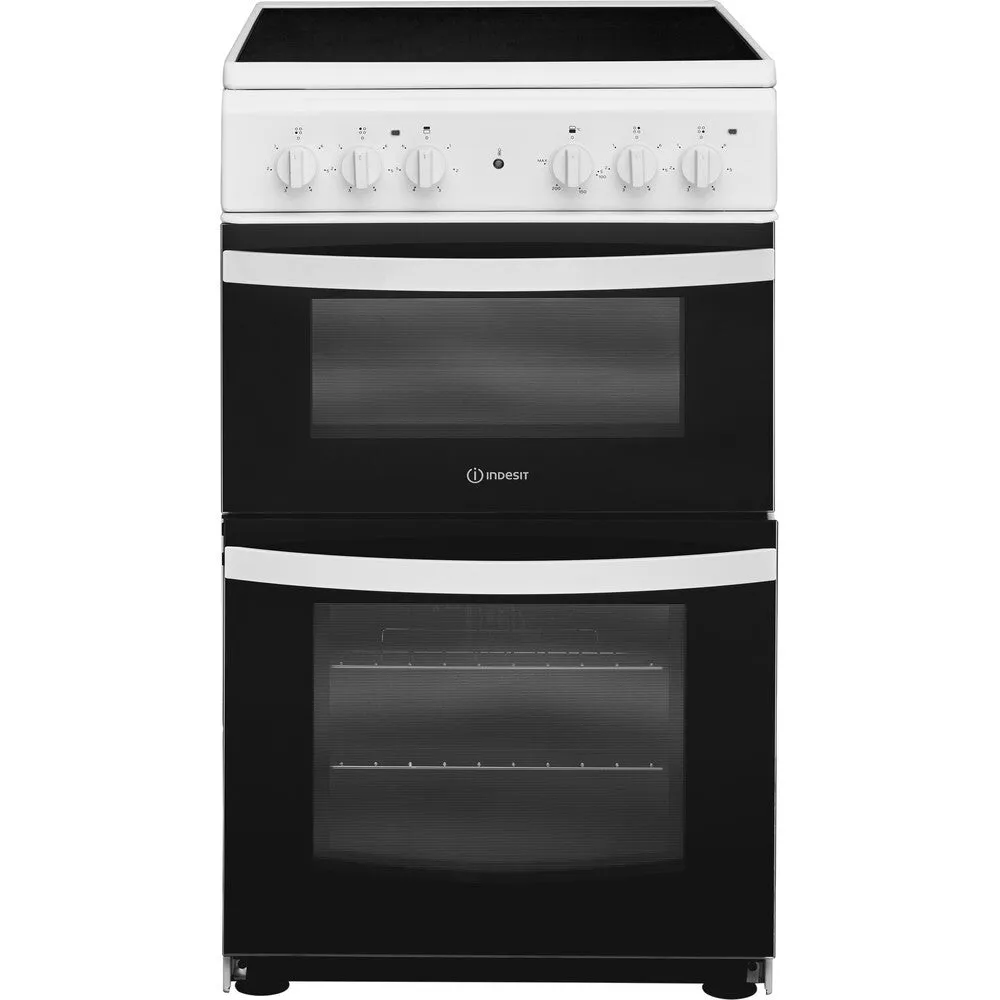 Indesit ID5V92KMW/UK Freestanding Electric Ceramic Cooker - Black, White