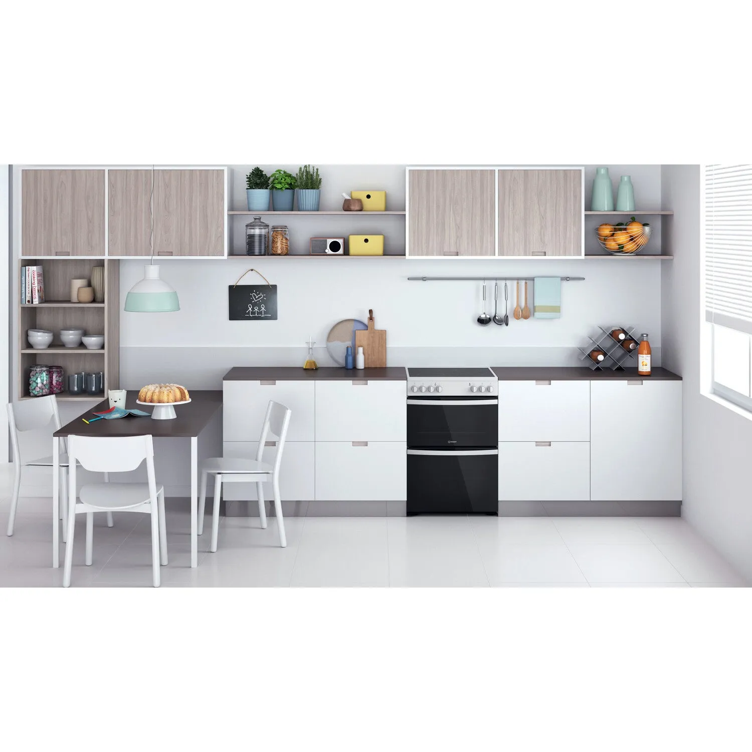 Indesit ID67V9KMW/UK Freestanding Electric Ceramic Cooker - White
