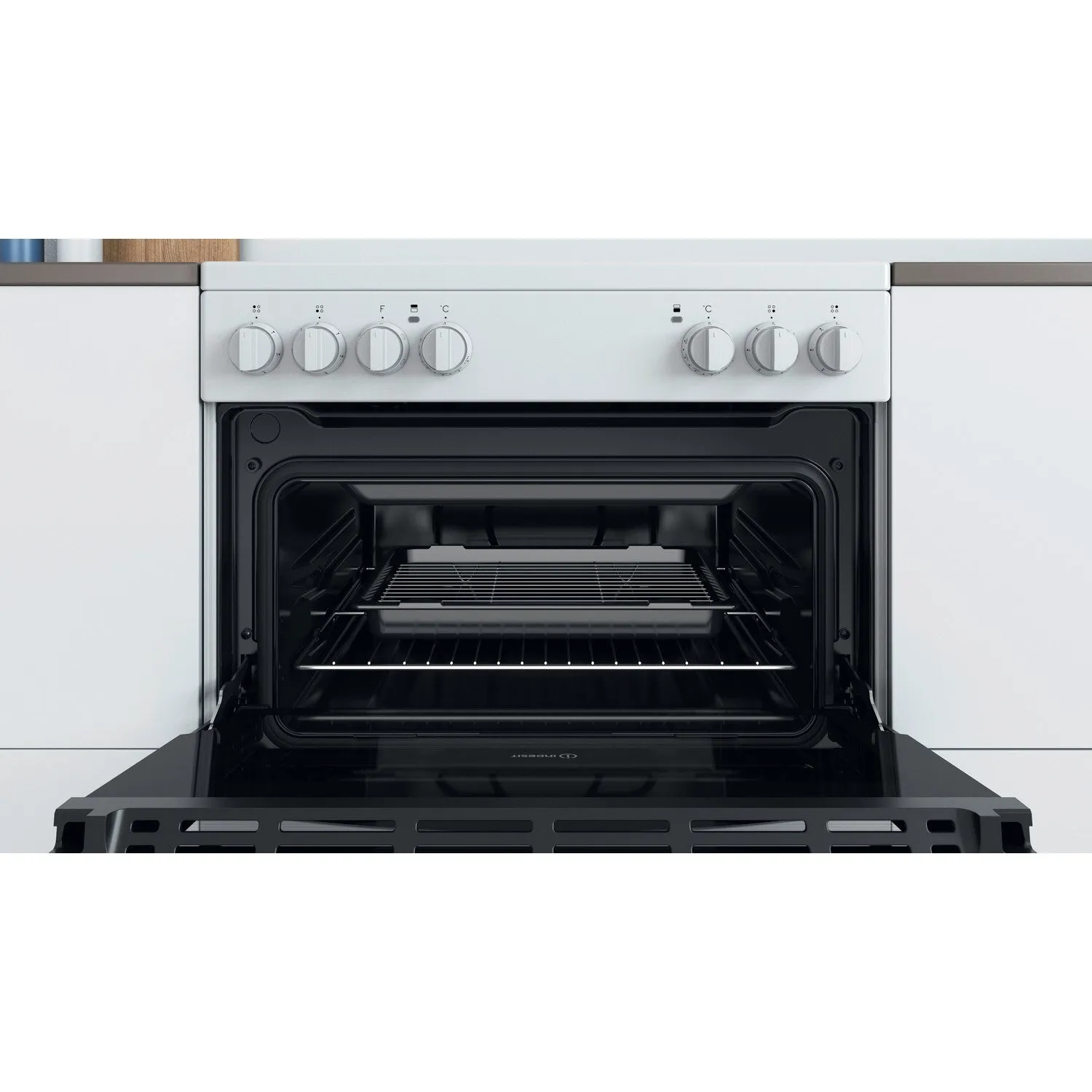 Indesit ID67V9KMW/UK Freestanding Electric Ceramic Cooker - White