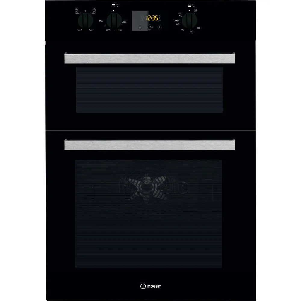 Indesit IDD 6340 BL Built-In 116L Electric Double Oven - 5100W, Black