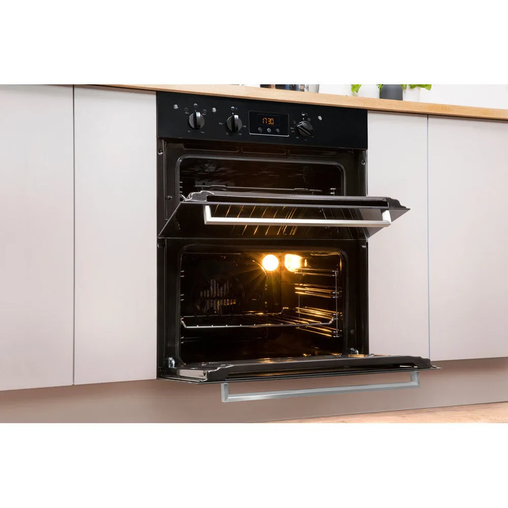 Indesit IDU 6340 BL Built-In 96L Electric Oven - 5100W, Black, Stainless Steel, B Rated