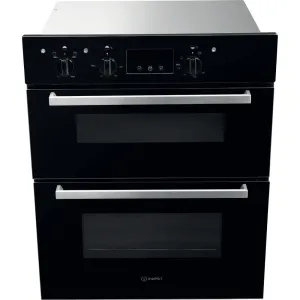 Indesit IDU 6340 BL Built-In 96L Electric Oven - 5100W, Black, Stainless Steel, B Rated