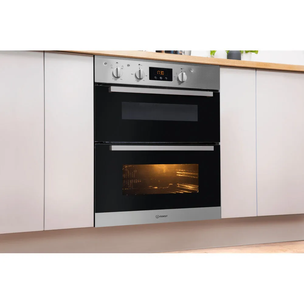 Indesit IDU 6340 IX Built-In 96L Electric Oven - 5100W, Black, Stainless Steel