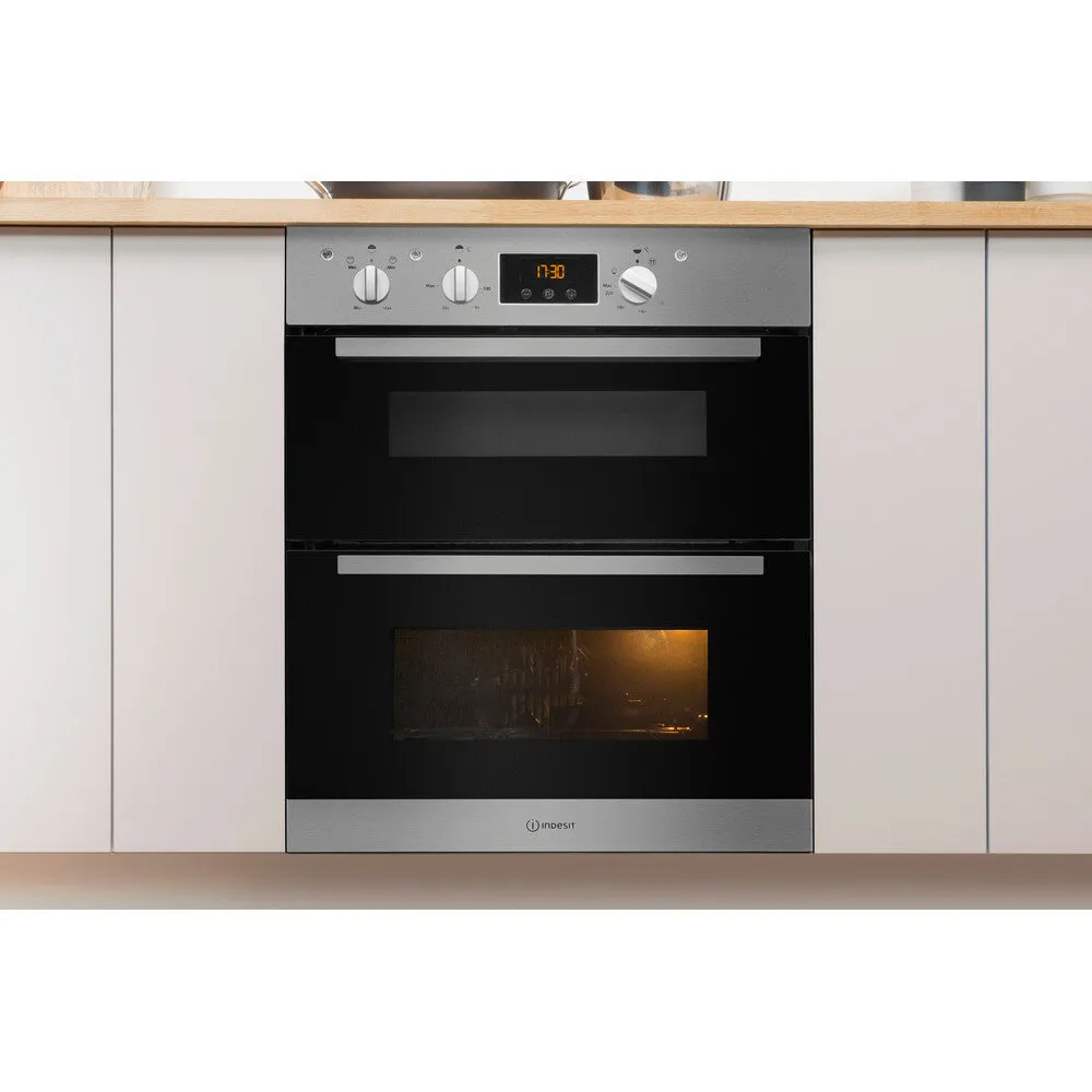 Indesit IDU 6340 IX Built-In 96L Electric Oven - 5100W, Black, Stainless Steel