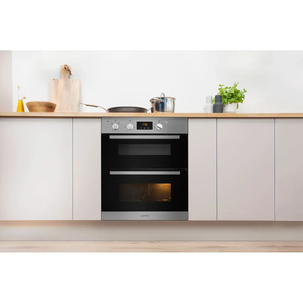 Indesit IDU 6340 IX Built-In 96L Electric Oven - 5100W, Black, Stainless Steel