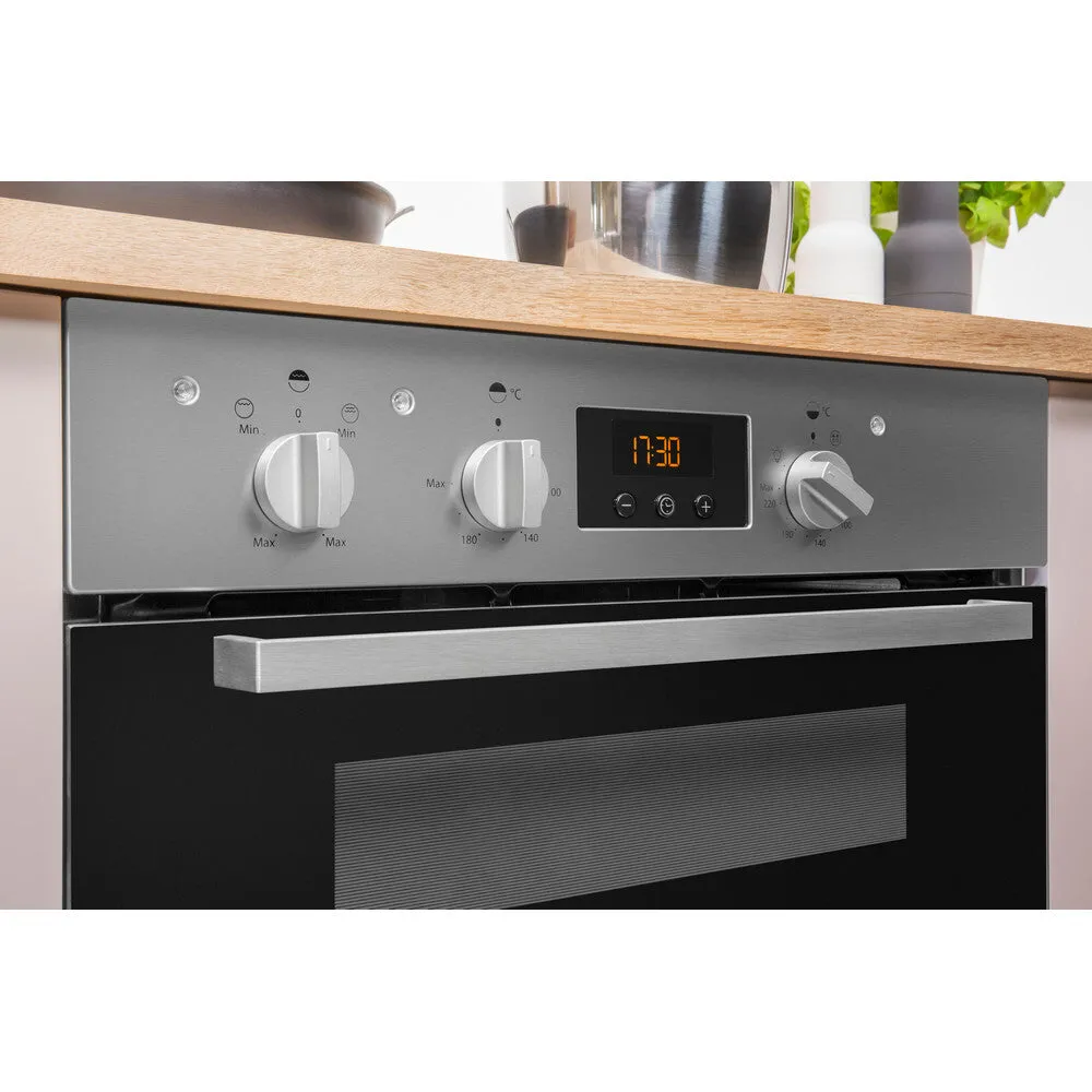 Indesit IDU 6340 IX Built-In 96L Electric Oven - 5100W, Black, Stainless Steel