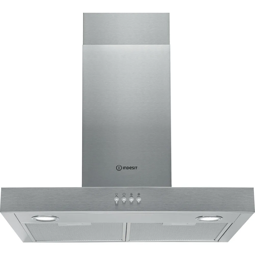 Indesit IHBS 6.5 LM X Wall-mounted Cooker Hood - 432m³/h, Stainless Steel