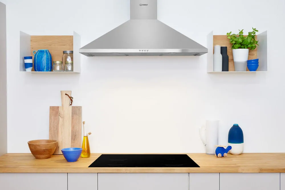 Indesit IHPC 9.5 LM X Wall-mounted Cooker Hood - 603m³/h, Stainless Steel