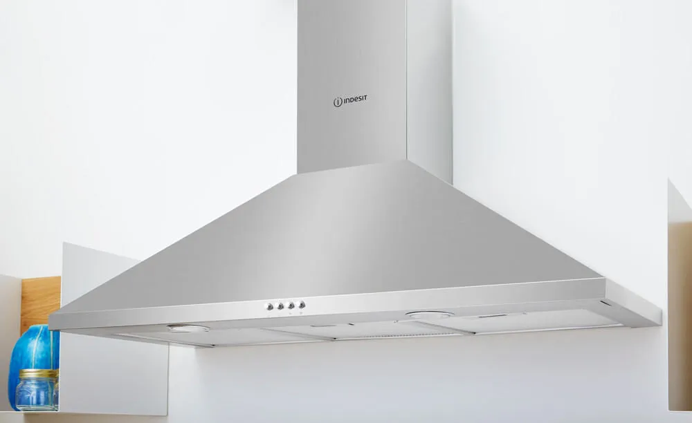 Indesit IHPC 9.5 LM X Wall-mounted Cooker Hood - 603m³/h, Stainless Steel